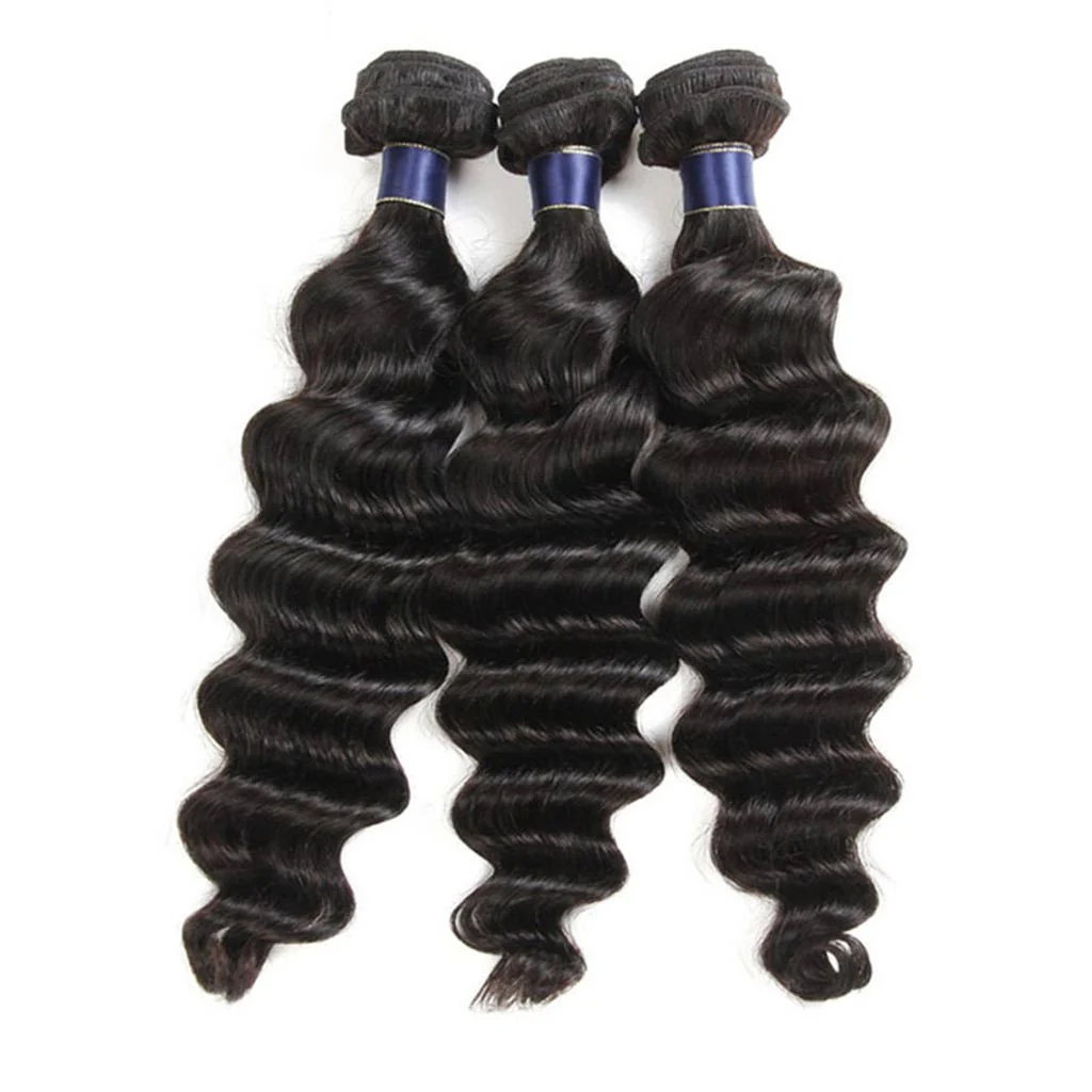 3 Bundles 9A Loose Deep Wave Human Hair Bundles Natural Color - Image 3