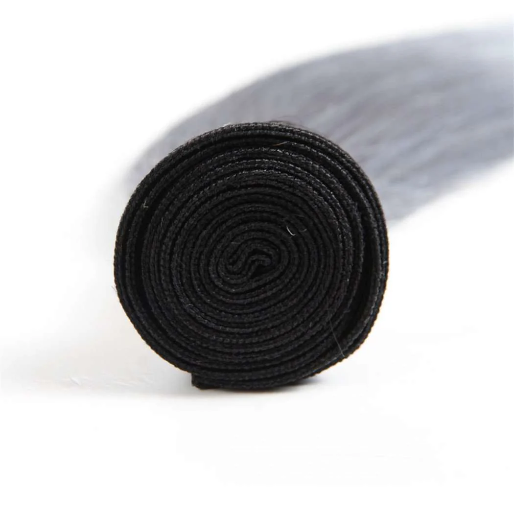 4 Bundles Grey Ombre Hair Straight Brazilian Human Hair Bundles - Image 3