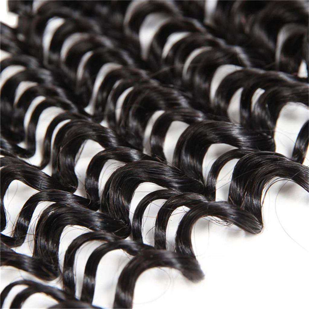 10A Kinky Curly Hair 4 Bundles With Closure Brazilian Hair Natural Color - Image 6