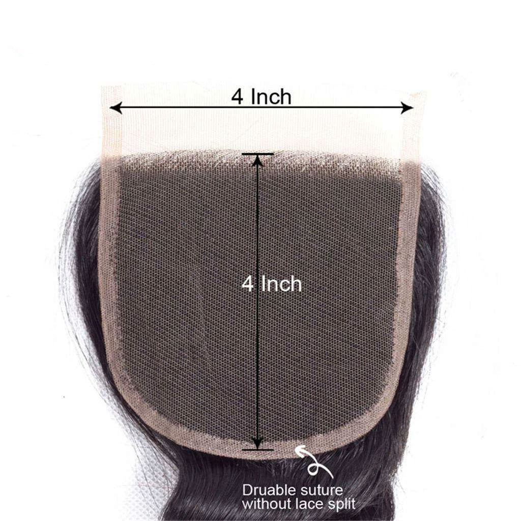 10A Loose Wave Hair 4 Bundles With Closure Natural Color - Image 5