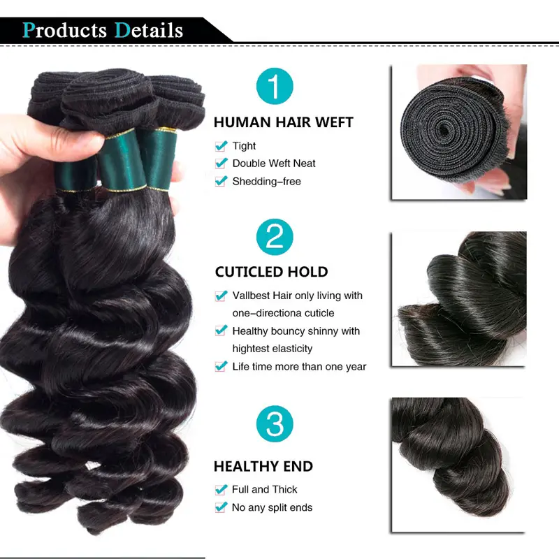 Loose Wave Bundles with Closure Wig-Customized Kit High Density 10A Brazilian - Image 4