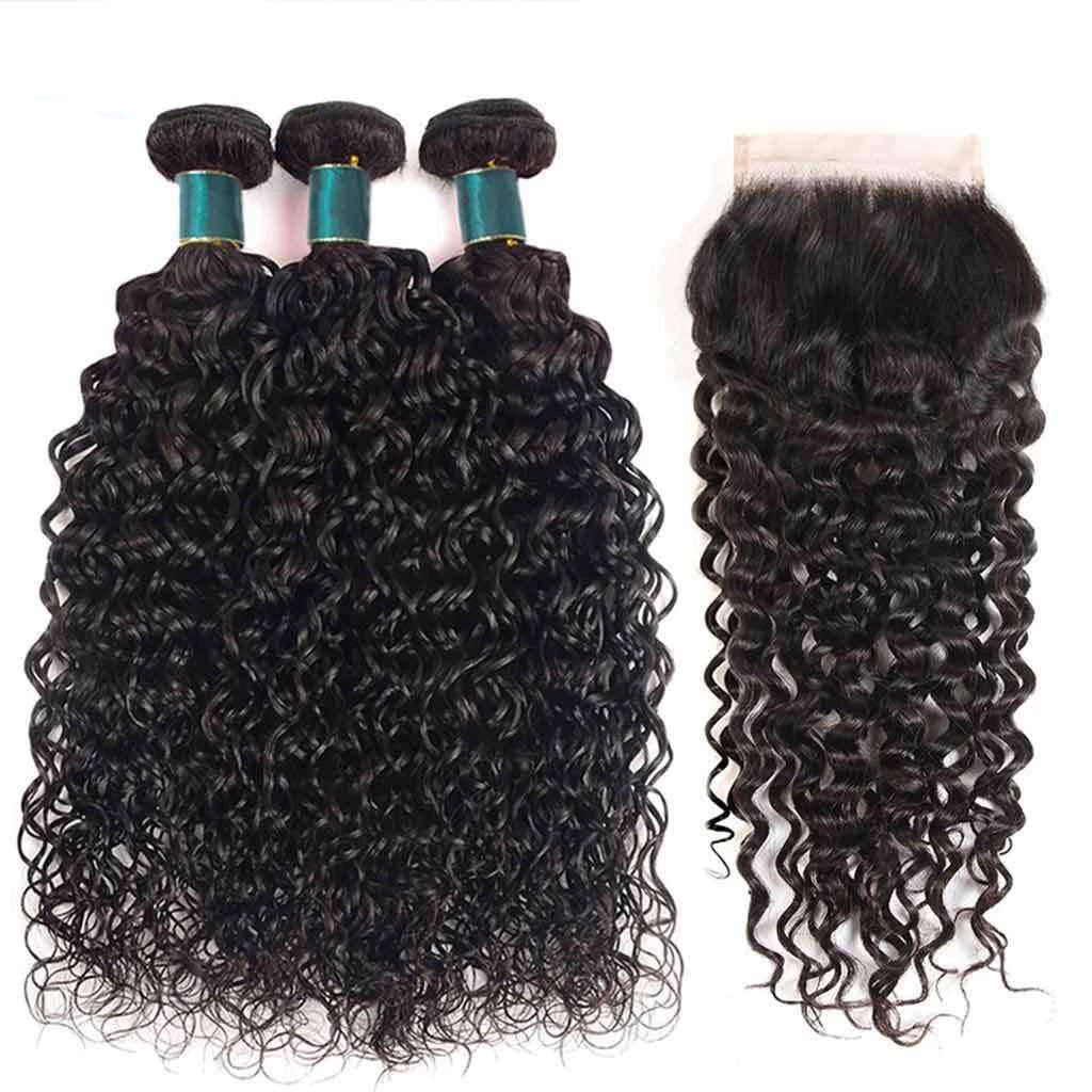 Water Wave 3 Bundles with Closure Ashimary 10A Brazilian Human Hair Natural Color - Image 4