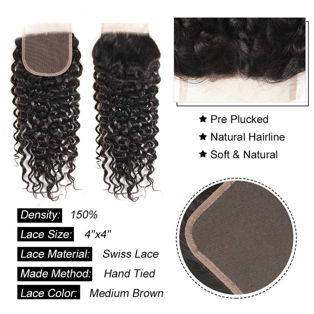 Water Wave 3 Bundles with Closure Ashimary 10A Brazilian Human Hair Natural Color - Image 5
