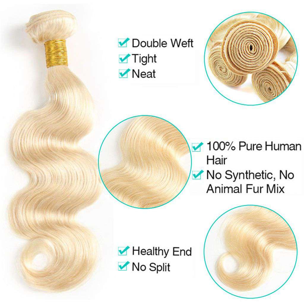 Honey Blonde 3 Bundles Body Wave Brazilian Human Hair Bundles - Image 3