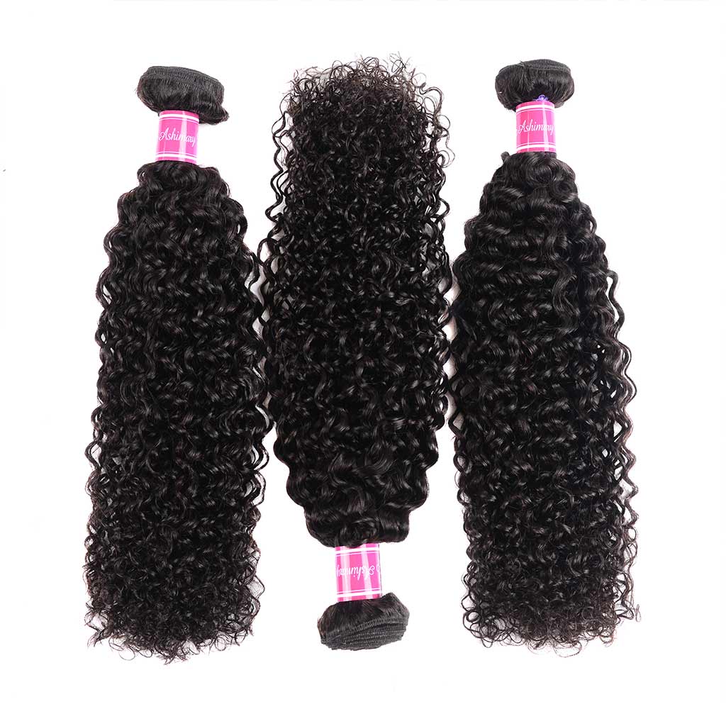 10A Jerry Curly Virgin Hair 3 Bundles With Frontal 100% Human Hair - Image 4