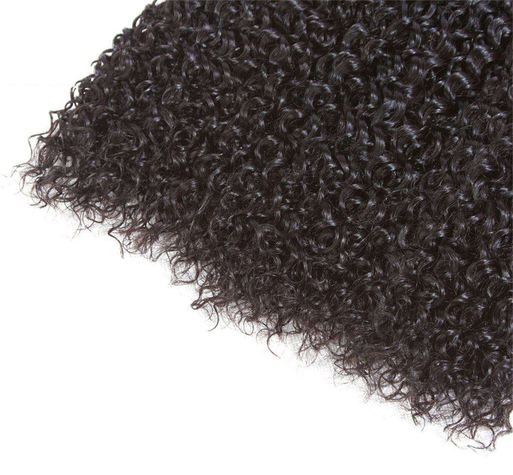 10A Kinky Curly Brazilian Hair 3 Bundles With Frontal Human Hair - Image 5