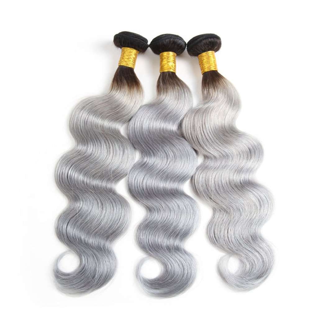 Ashimary Hair Ombre Grey Hair Bundle Body Wave 100% Human Hair - Image 6