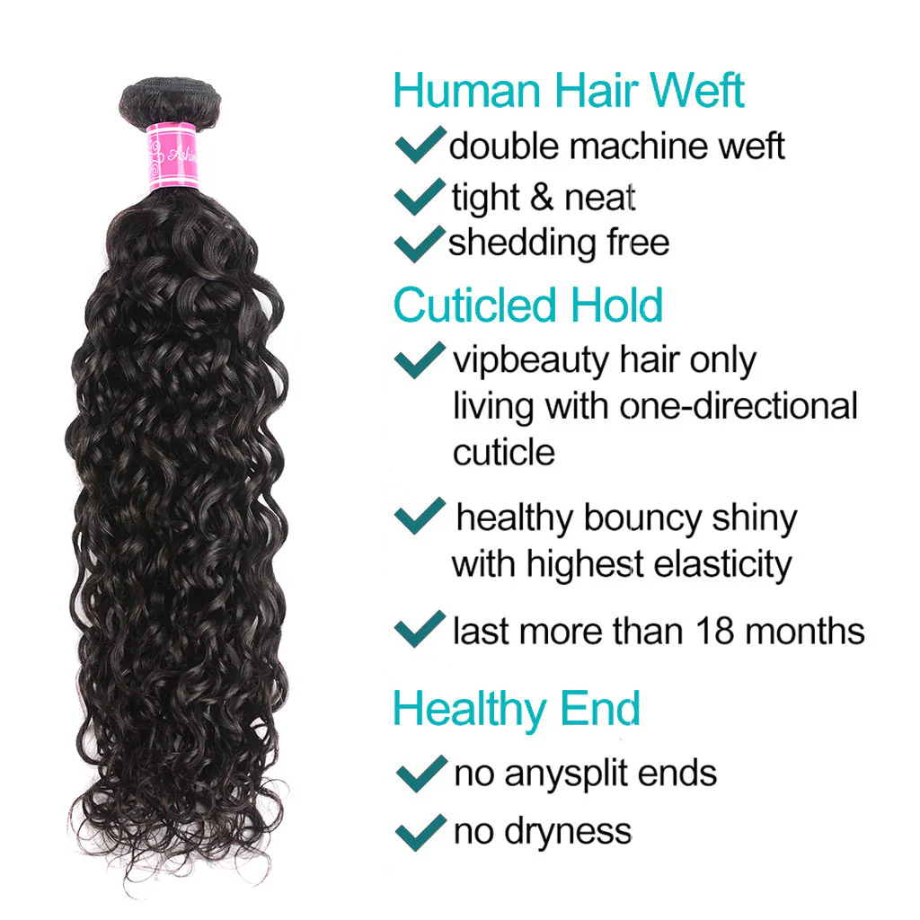 Water Wave 3 Bundles 9A Brazilian Human Hair Natural Color - Image 4